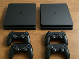 prodam-dva-playstation-4-slim-na-zapcasti-ili-na-vosstanovlenieu-oboix-v-komplekte-po-dva-geimpada