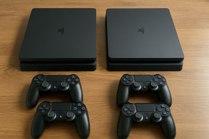 prodam-dva-playstation-4-slim-na-zapcasti-ili-na-vosstanovlenieu-oboix-v-komplekte-po-dva-geimpada-big-0